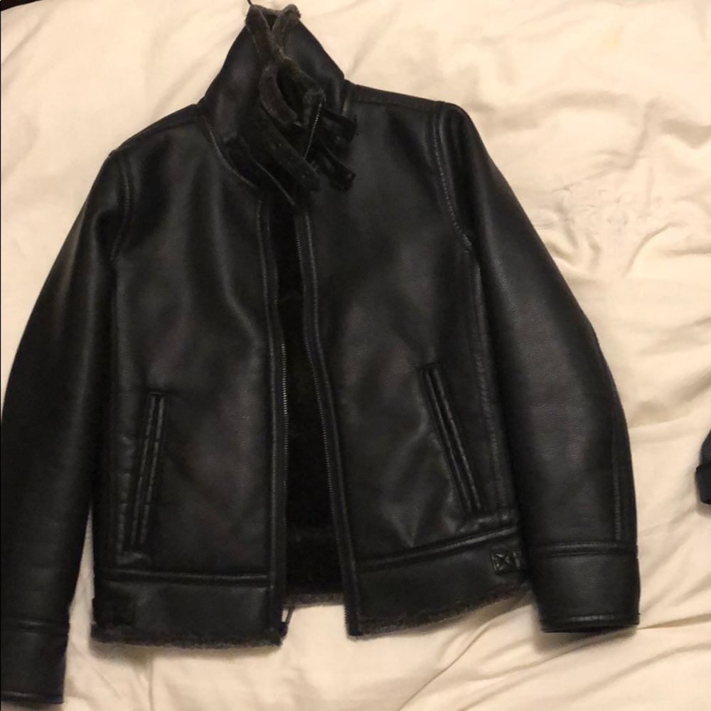 Karl Lagerfeld Paris faux- fur lined jacket